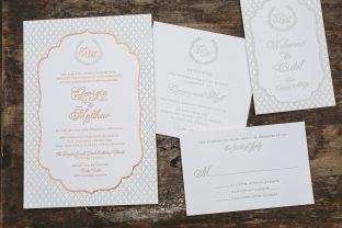 Double-sided bilingual invitation suite from Smock