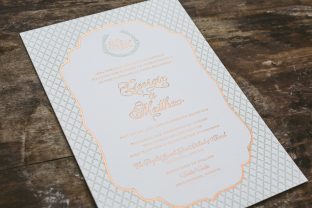 Double-sided bilingual invitations from Smock