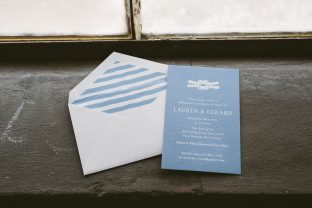 Nautical rehearsal dinner invitations from Smock