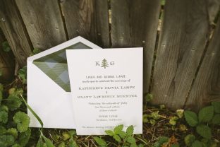 Rustic letterpress wedding invitations from Smock