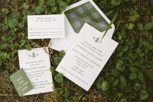 Rustic letterpress wedding invitations from Smock