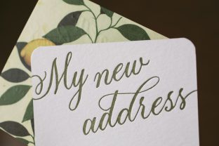 letterpress moving cards from Smock