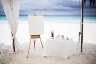 wedding canvas guestbook with paints