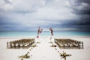 Beach wedding ceremony