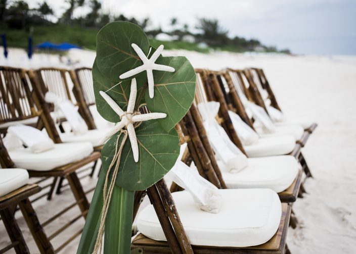 Beach wedding ceremony seating