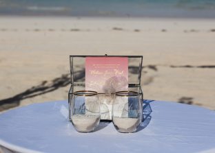 Pink ombre wedding invitations from Smock