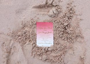Pink ombre wedding invitations from Smock
