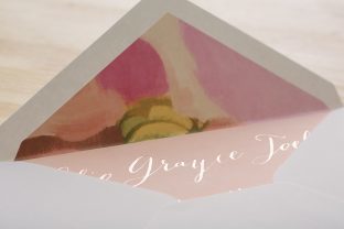 Painterly rose gold birth announcements from Smock