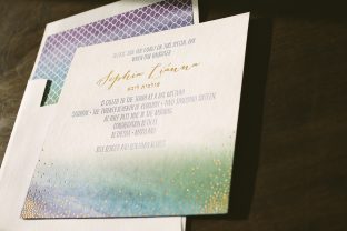 Custom Bat Mitzvah invitations from Smock