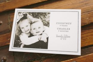 Custom foil stamped holiday photo cards from Smock