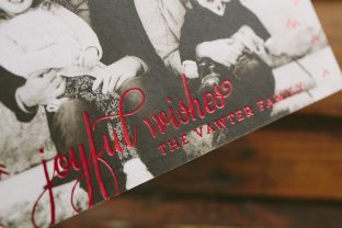 Custom foil stamped holiday photo cards from Smock