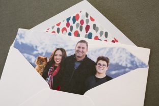Custom foil stamped holiday photo cards from Smock