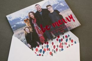 Custom foil stamped holiday photo cards from Smock