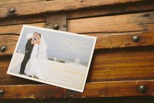Custom holiday card ideas for newlyweds from Smock