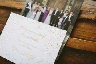Custom holiday card ideas for newlyweds from Smock