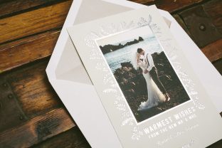 Newlywed holiday photo cards