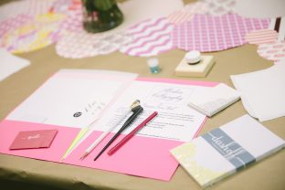 Calligraphy workshop materials from Virginia Lucas Hart