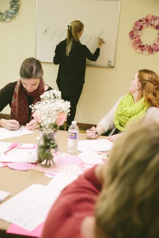 Calligraphy workshops with Virginia Lucas Hart at Smock's 2016 Holiday Shop