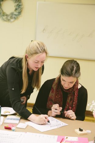 Calligraphy workshops with Virginia Lucas Hart at Smock's 2016 Holiday Shop