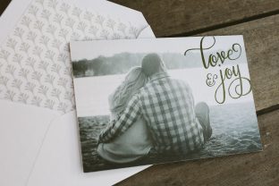Holiday photo cards with engagement photos from Smock