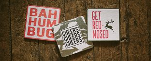 Letterpress and foil stamped coasters from Smock