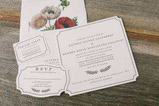 Die-cut letterpress wedding invitations from Smock
