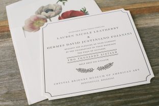 Die-cut letterpress wedding invitations from Smock