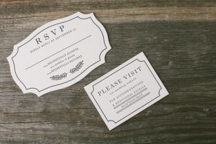 Die-cut letterpress wedding invitations from Smock