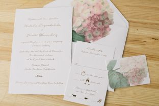 Romantic springtime wedding invitations