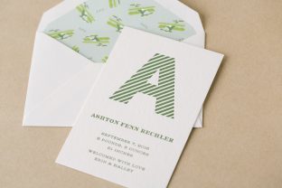 Letterpress baby announcements from Smock