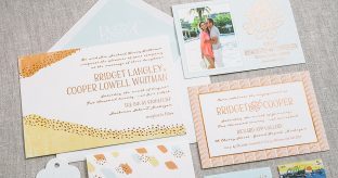 Custom letterpress wedding invitations