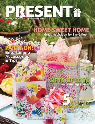 Spring/Summer 2017 issue of PRESENT Magazine featuring Smock's Giverny destination wedding invitations