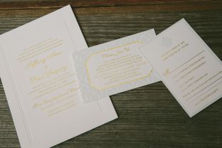 Timeless foil stamped wedding invitations from Smock