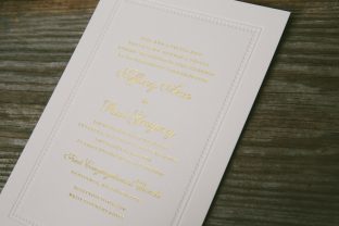Timeless foil stamped wedding invitations from Smock