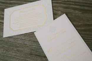 Timeless foil stamped wedding invitations from Smock