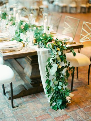 Greenery table garland | Wedding at the Silverleaf in Scottsdale, Arizona | Photos by Rachel Solomon Photography