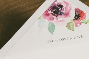 Classic letterpress wedding invitations featuring dreamy watercolor florals from Smock