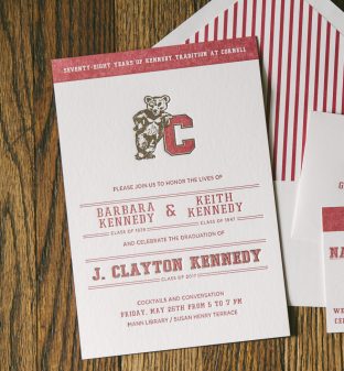 Scholarly letterpress graduation invitations from Smock