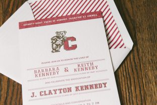 Scholarly letterpress graduation invitations from Smock