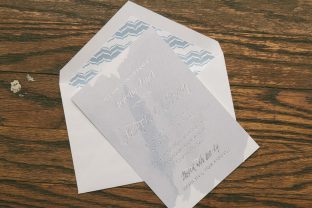 Modern watercolor rehearsal dinner invitations from Smock