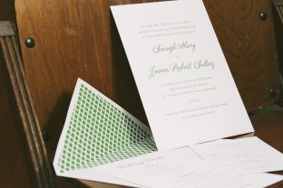 Sophisticated letterpress wedding invitations from Smock