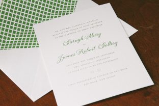Sophisticated letterpress wedding invitations from Smock