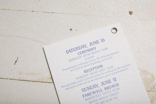 Nautical letterpress wedding day pieces for a Nantucket affair