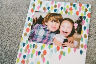 Playful foil stamped holiday card from Smock