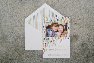 Playful foil stamped holiday card from Smock