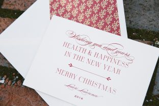 Sophisticated foil stamped holiday cards from Smock
