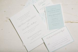 silver letterpress wedding invitations