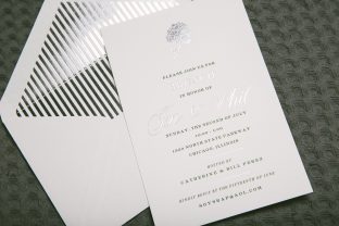 Elegant foil stamped brunch invitations from Smock