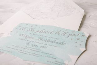 Watercolor baby shower invitations from Smock