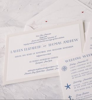 nautical letterpress wedding invitations